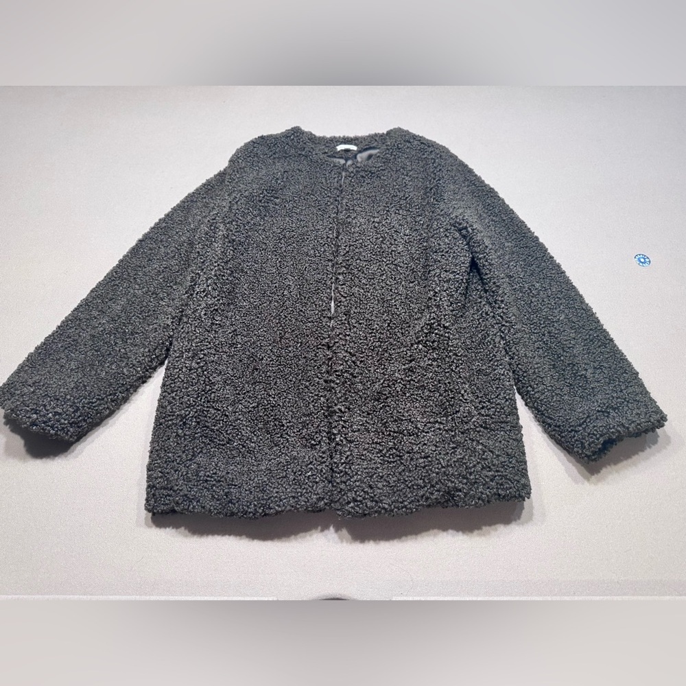 MAX STUDIO Boucle Knit Teddy Forest Dark Green Jacket Womens Large